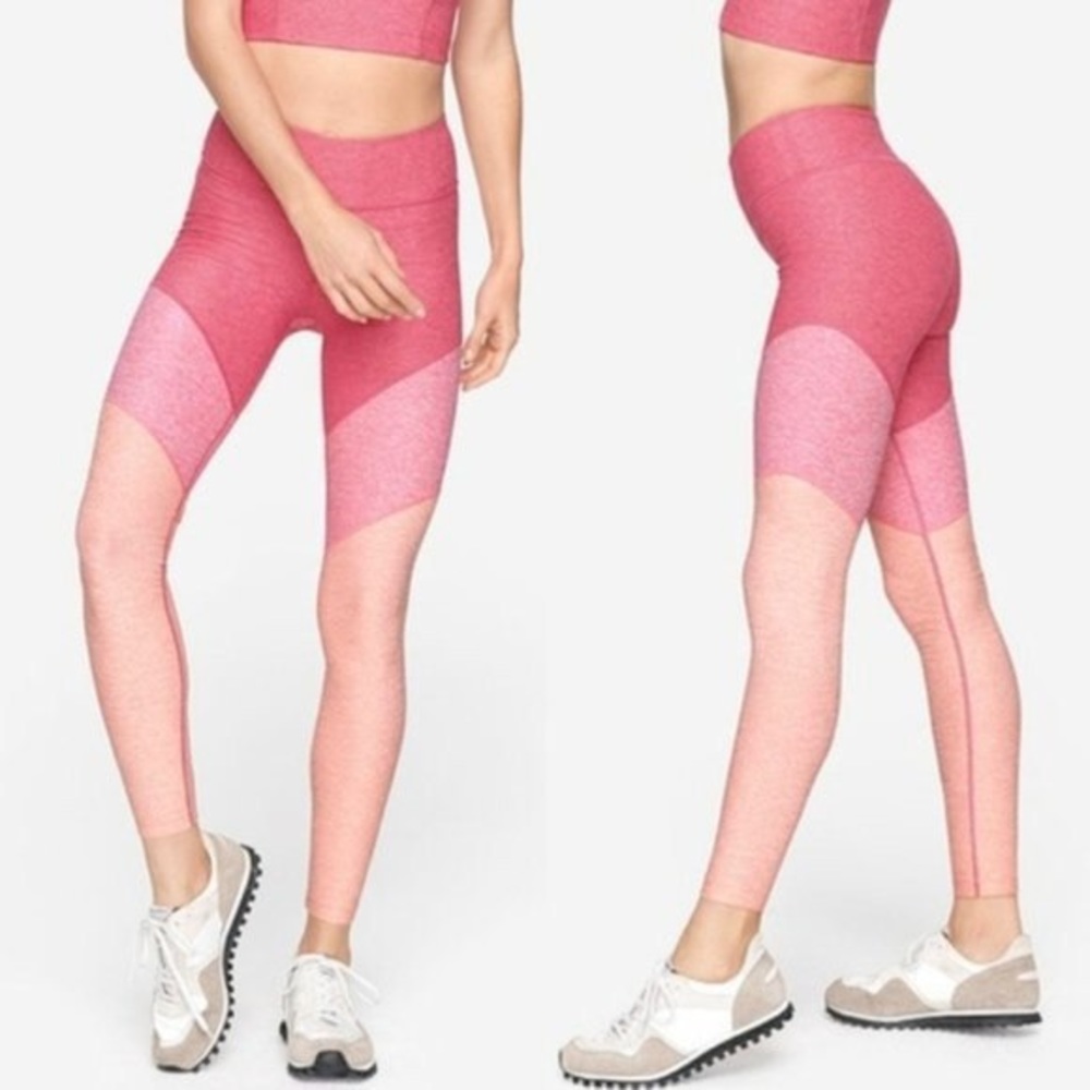 Outdoor Voices Flamingo 7/8 color-block leggings